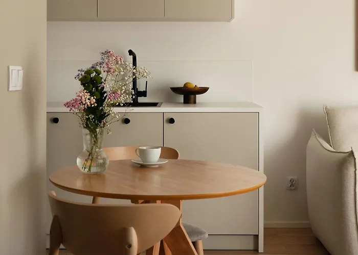 Cozy In Japandi Style With Parking Modlinska Zeran, Apartman